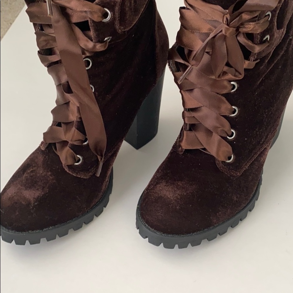 Chocolate velvet chunky booties!